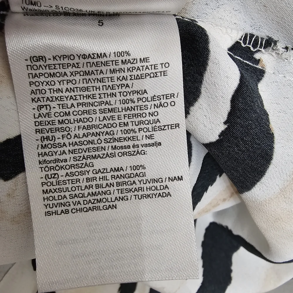 Nwot LC Waikiki Classic Longsleeve White/Black/Tan Animal Print Maxidress - Picture 15 of 16